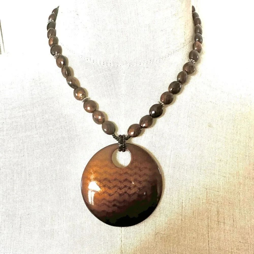 Cookie Lee brine beaded pendant necklace